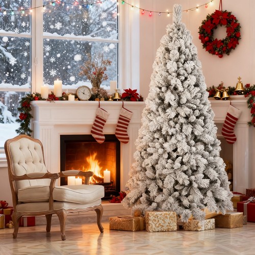 Snow flocked christmas - snow,