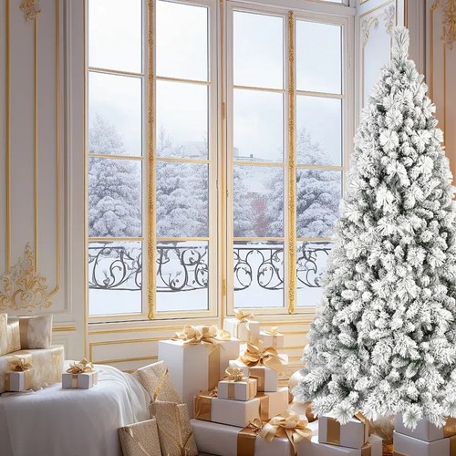 8ft flocked christmas tree - flocked,